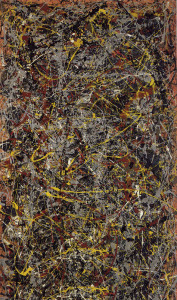 "No. 5, 1948" by Jackson Pollock. Should be public domain PD56.  Realistic complexity.