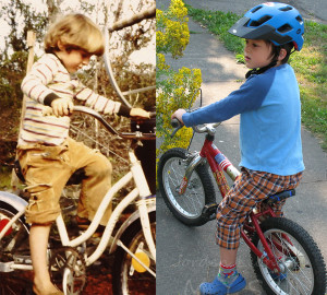 Bicycle, father and son