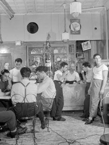 "New York, New York. Italian-American cafe espresso shop on MacDougal Street where coffee and soft drinks are sold. The coffee machine cost one thousand dollars." Library of Congress